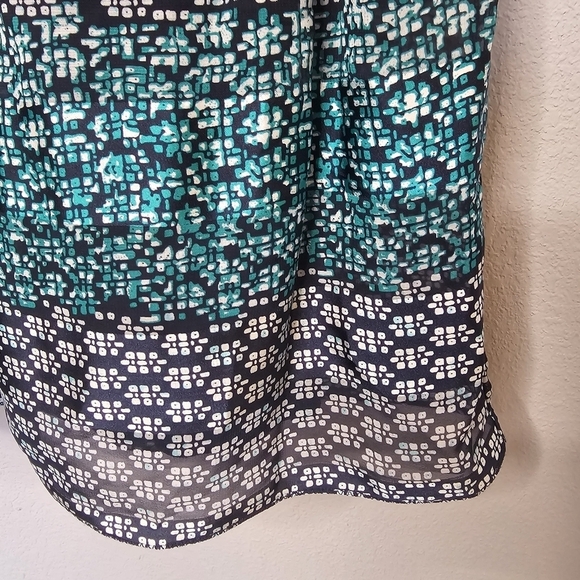 Max Studio Shirred Flowy Midi Lined Dress Blue Teal Size‎ M Medium - Picture 8 of 12